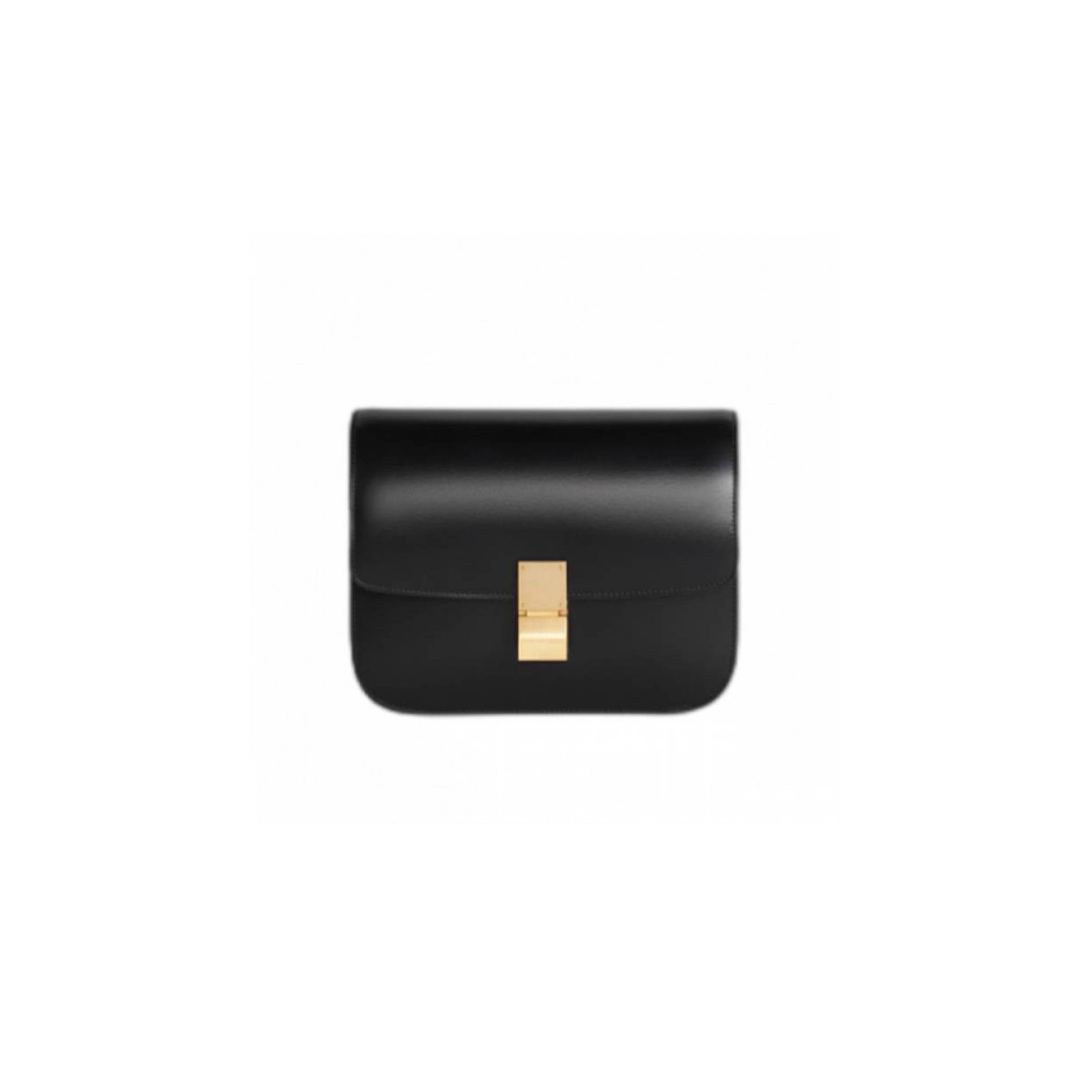 Ce**e classic medium polished cowhide leather hand bag black 189173dls.38no (24cm*18cm*7cm)